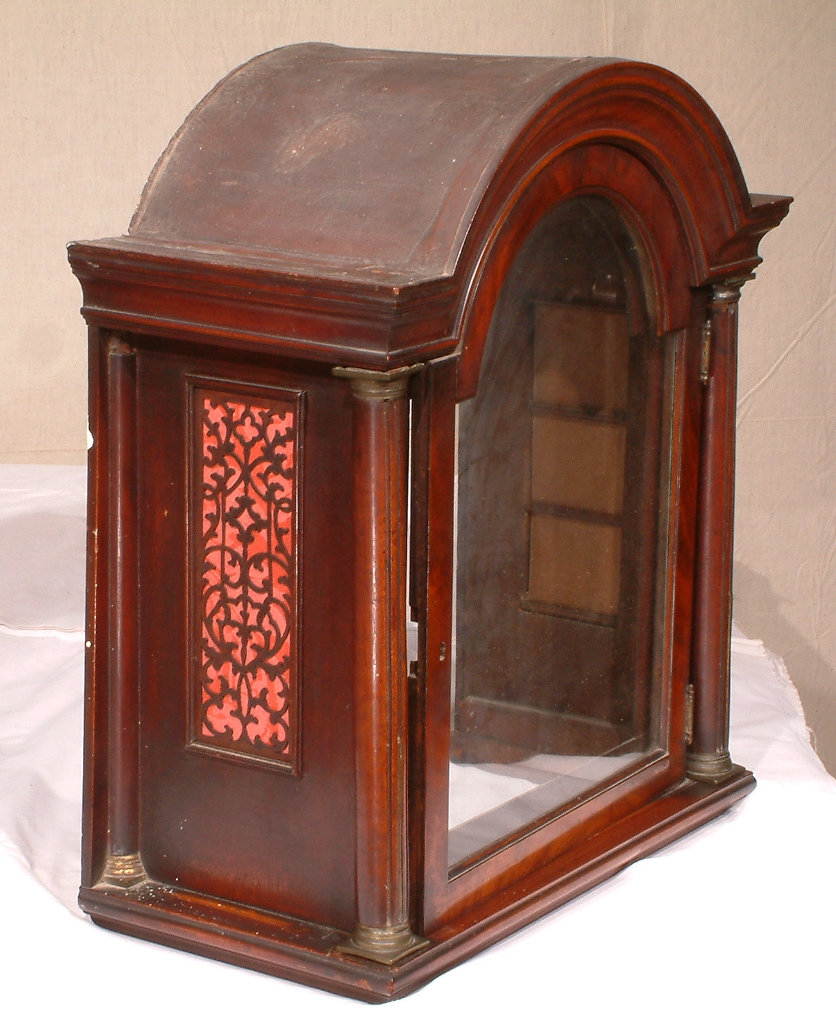 The side fret panels were rebuilt, replacing the missing areas and re